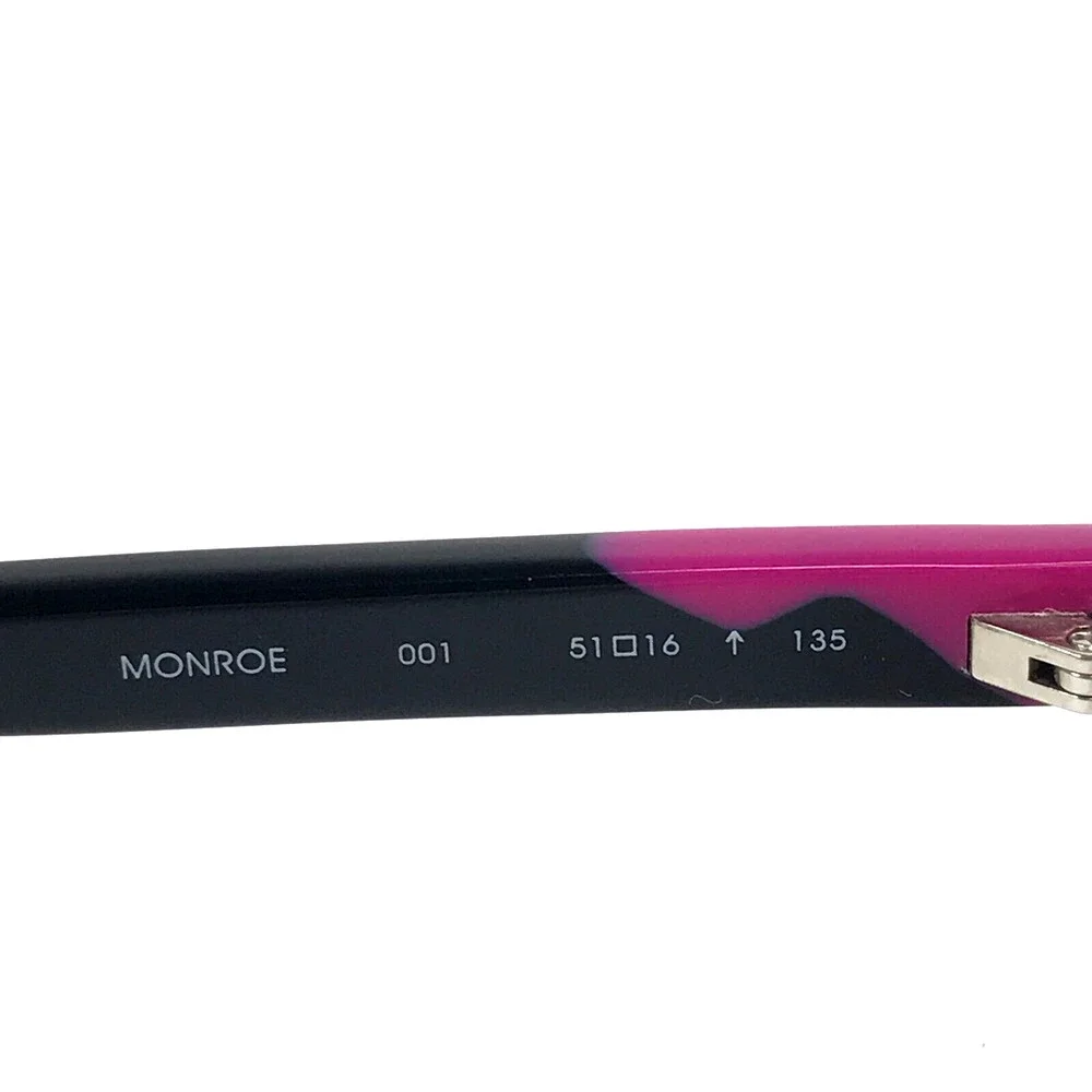 Marchon NYC Eyeglasses Frames MONROE 001 Black Pink Cat Eye Full Rim 51-16-135
